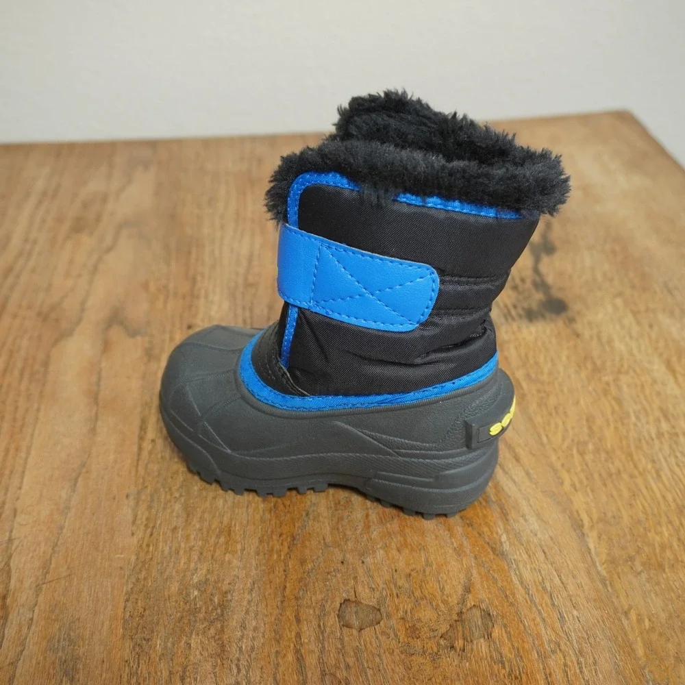 Sorel Snow Commander Toddler 12-24M Size 6 Winter Snow Boots Black Blue Yellow